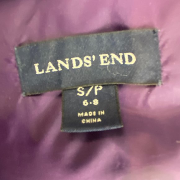 Lands End Purple Puffer Down Jacket Size Small 6-8 - Picture 2 of 13